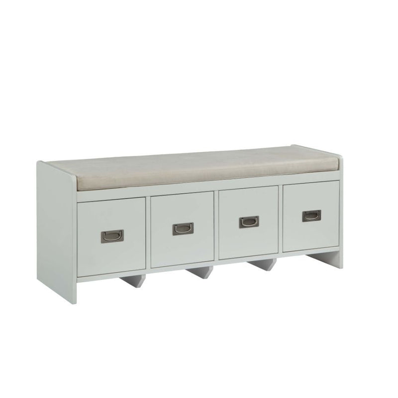 Berci - Bench - Beige Fabric & White - Grand Furniture GA