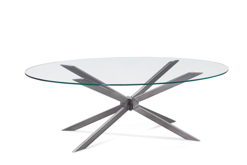 Deen - Oval Cocktail Table - Gray