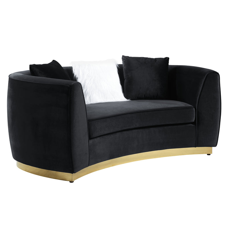 Achelle - Loveseat - Black Velvet - Grand Furniture GA