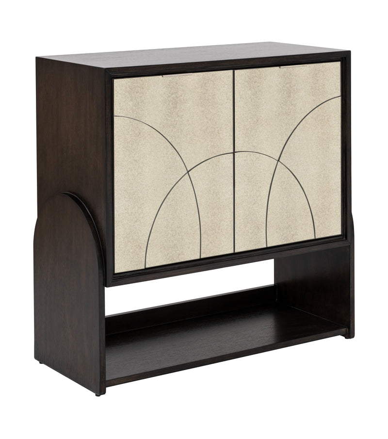 Rivera - Bar Cabinet - Espresso Oak / Gold