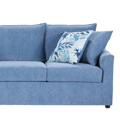 Sylvie - 2 Piece Living Room Set (Sofa & Swivel Chair) - Blue And White Print