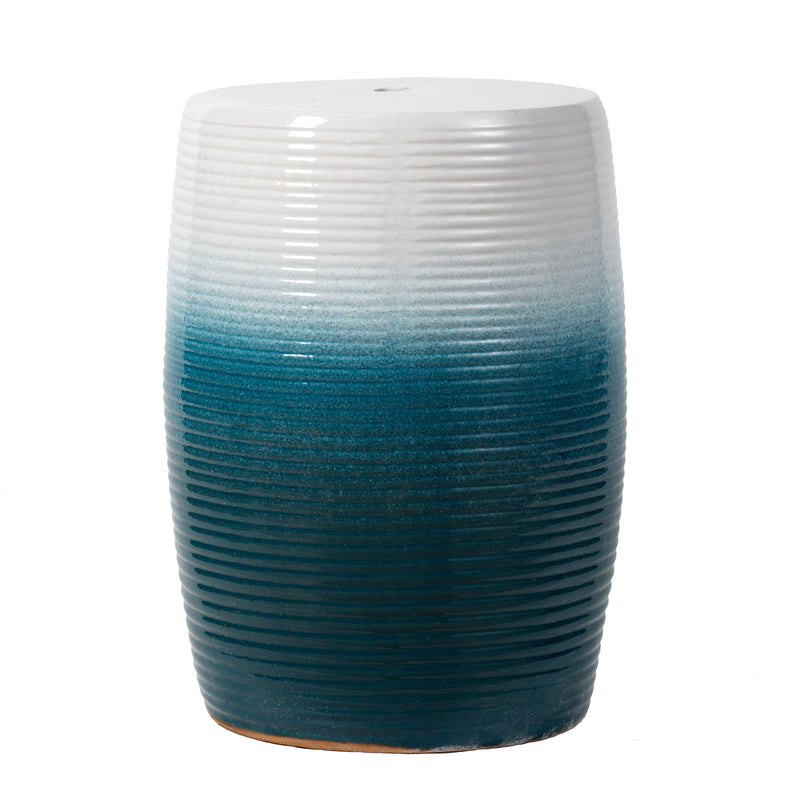 Ceramic Decorative Garden Stool, Blue - Blue