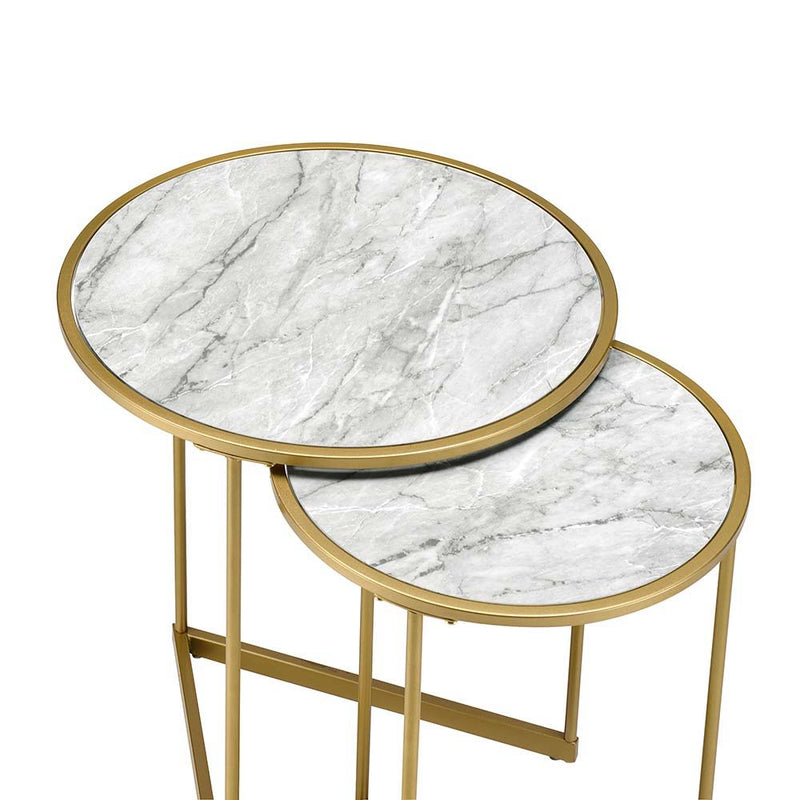 Garo - Accent Table - Faux Marble & Gold Finish - Grand Furniture GA