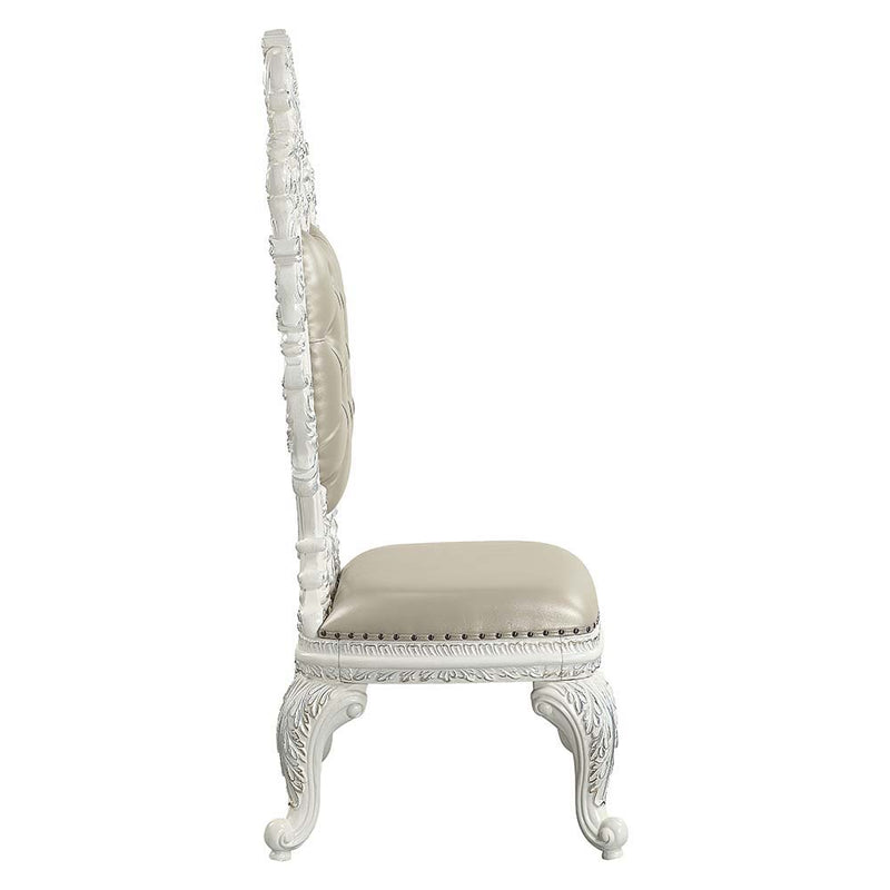 Vanaheim - Side Chair (Set of 2) - Beige PU & Antique White Finish - Grand Furniture GA