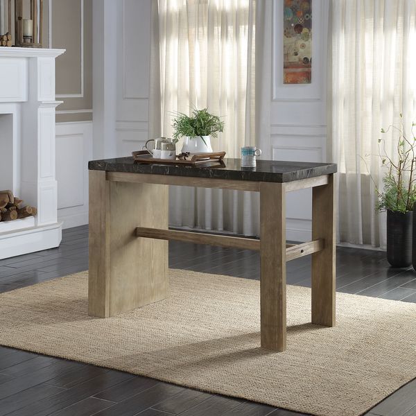 Charnell - Counter Height Table - Marble & Oak Finish - Grand Furniture GA