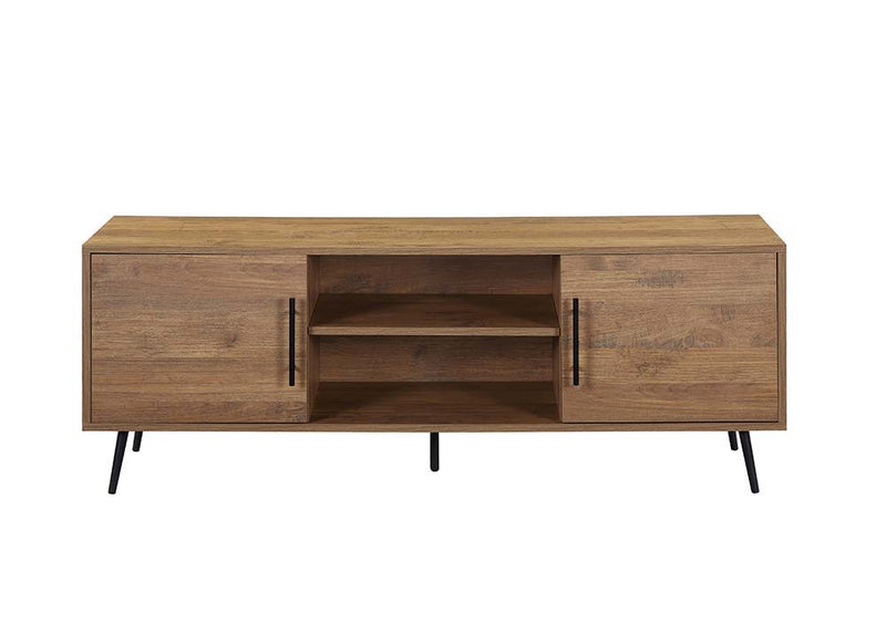 Wafiya - TV Stand - Rustic Wood & Black Finish - Grand Furniture GA