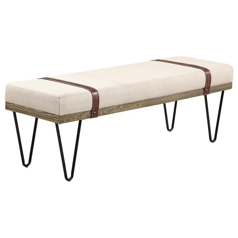 Austin - Upholstered Bench - Beige And Black