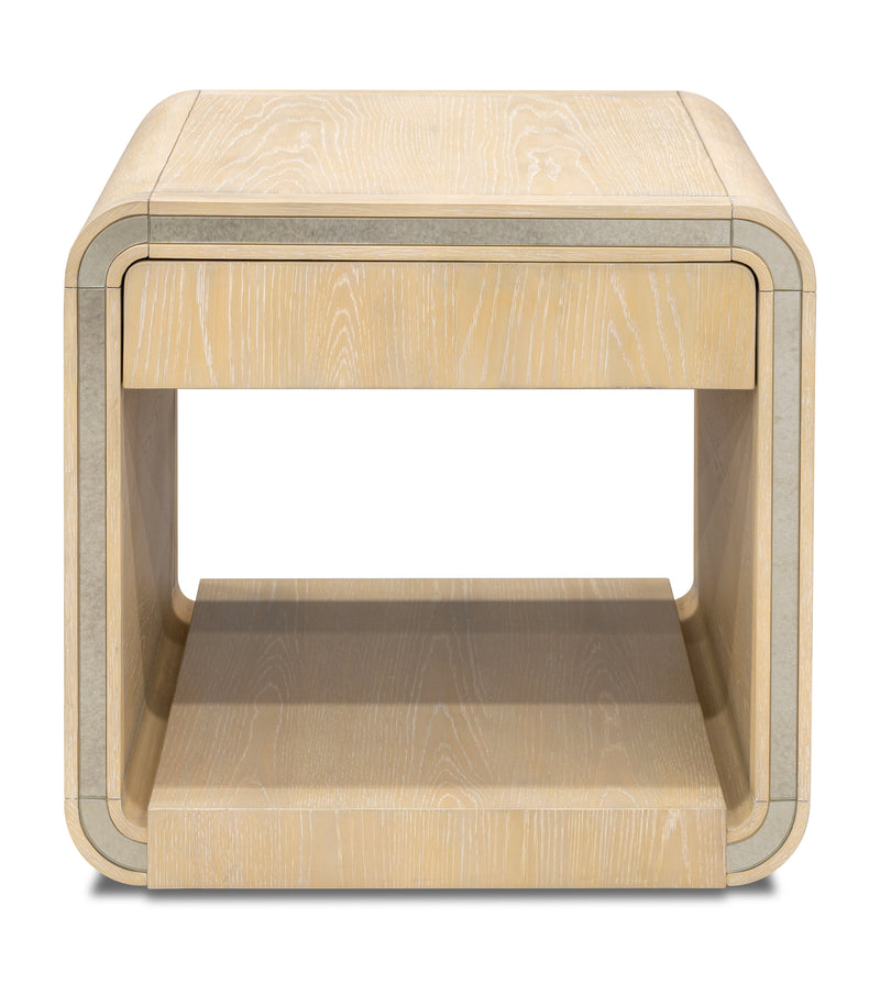 Damone - End Table - Cerused White Oak