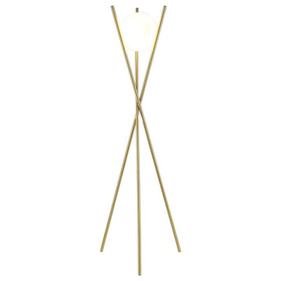 Yamileth - Spherical Bulb Metal Tripod Floor Lamp - Gold