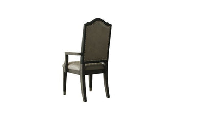 House - Beatrice Chair (Set of 2) - Two Tone Gray Fabric & Charcoal Finish - Grand Furniture GA