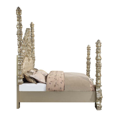 Danae - Eastern King Bed - PU, Champagne & Gold Finish - Grand Furniture GA