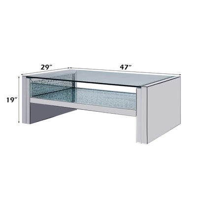 Nysa - Coffee Table - Mirrored & Faux Crystals - 19"