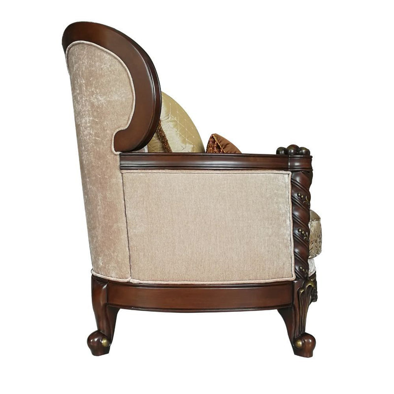 Devayne - Chair - Fabric & Dark Walnut - Grand Furniture GA