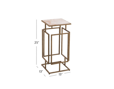 Audrey - Accent Table - Antique Brass/Italian Marble