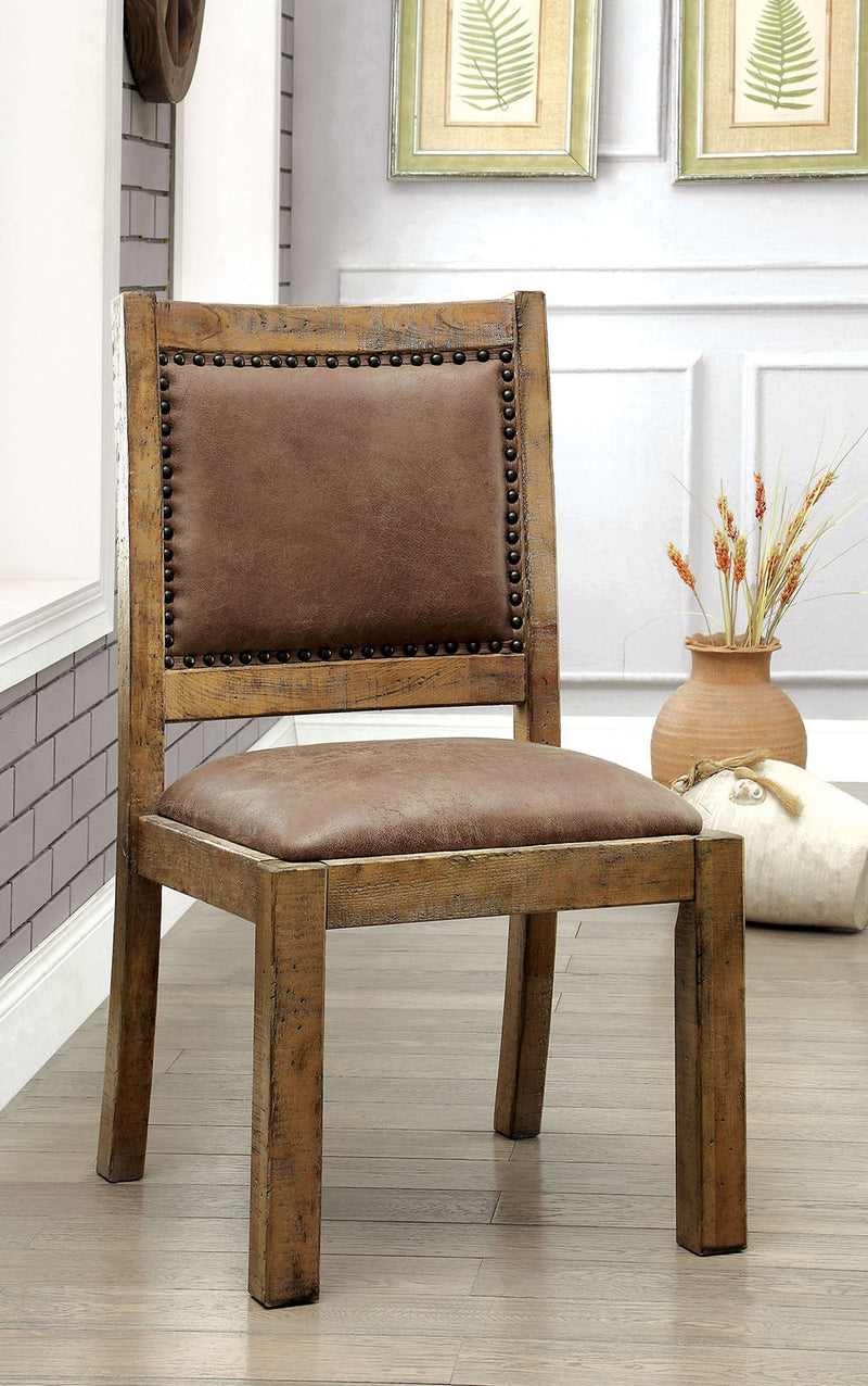 Gianna - Side Chair (Set of 2) - Rustic Oak / Brown - Grand Furniture GA