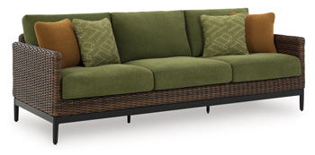 Horizon Hall - Brown / Green - Sofa With Cushion
