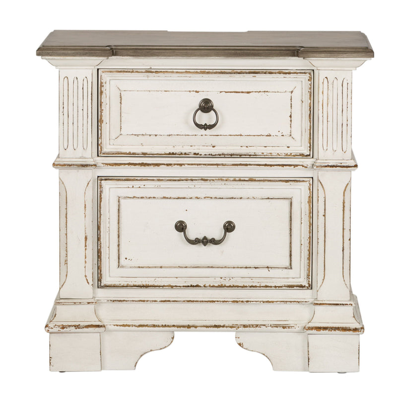 Abbey Park - 2 Drawer Nightstand With Charging Station - White