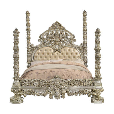 Danae - Eastern King Bed - PU, Champagne & Gold Finish - Grand Furniture GA