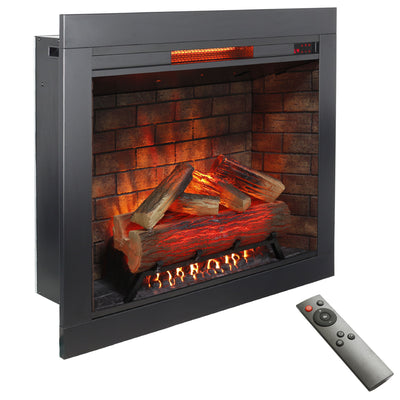 Infrared Electric Fireplace Insert, Touch Panel Home Decor Heater, Smokeless Firebox With Trim Kit