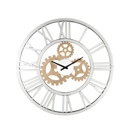 Acilia - Wall Clock - Mirrored - Grand Furniture GA