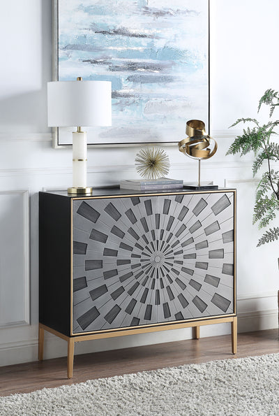 Quilla - Accent Table - Black, Gray & Brass Finish - Grand Furniture GA