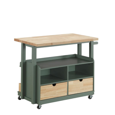 Harper - Kitchen Cart - Natural & Green - Grand Furniture GA