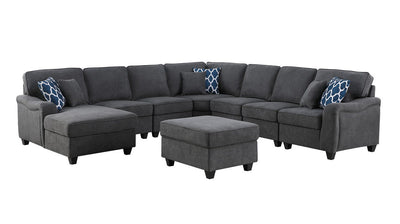 Leo - Woven Modular L-Shape Sectional Sofa And Ottoman