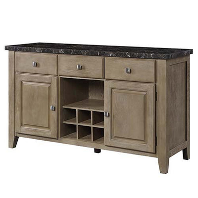 Charnell - Server - Marble & Oak Finish - Grand Furniture GA