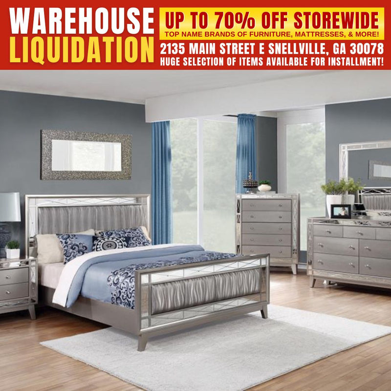 Leighton - Contemporary Queen Bedroom Set Includes Bed, Dresser, Mirror, Chest & Nightstand