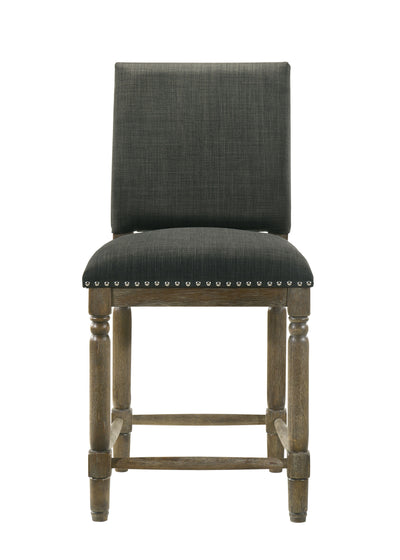 Everton - 19.5" Fabric Counter Height Chair With Nailhead Trim - Gray