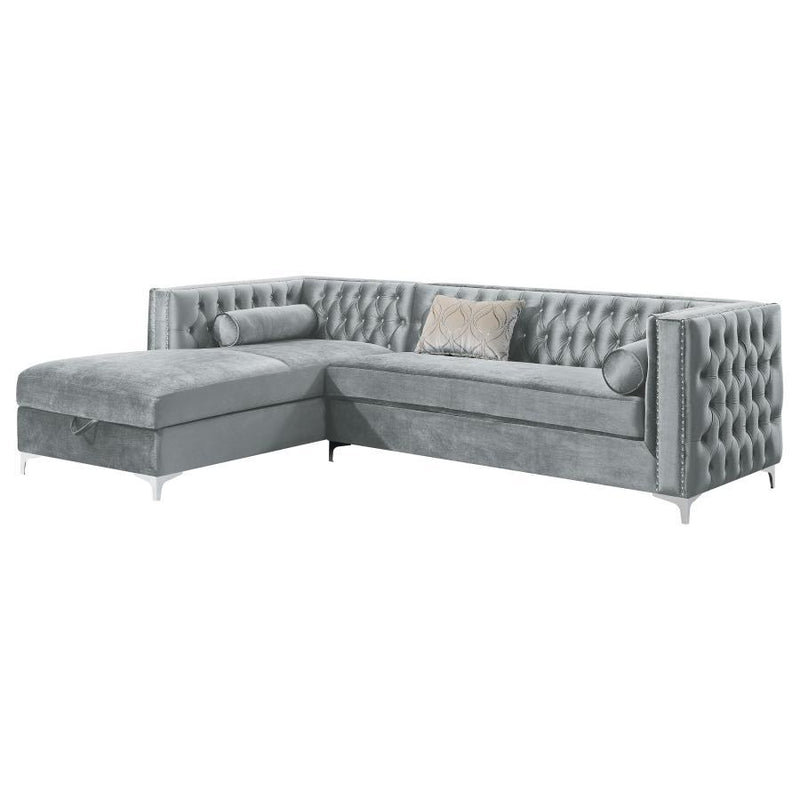 Bellaire - Upholstered Storage Chaise Sectional Sofa - Gray