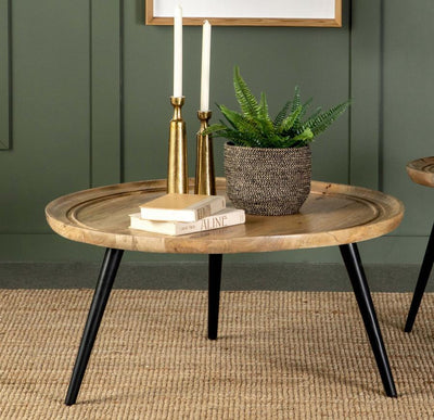 Zoe - Round Mango Wood Coffee Table - Natural