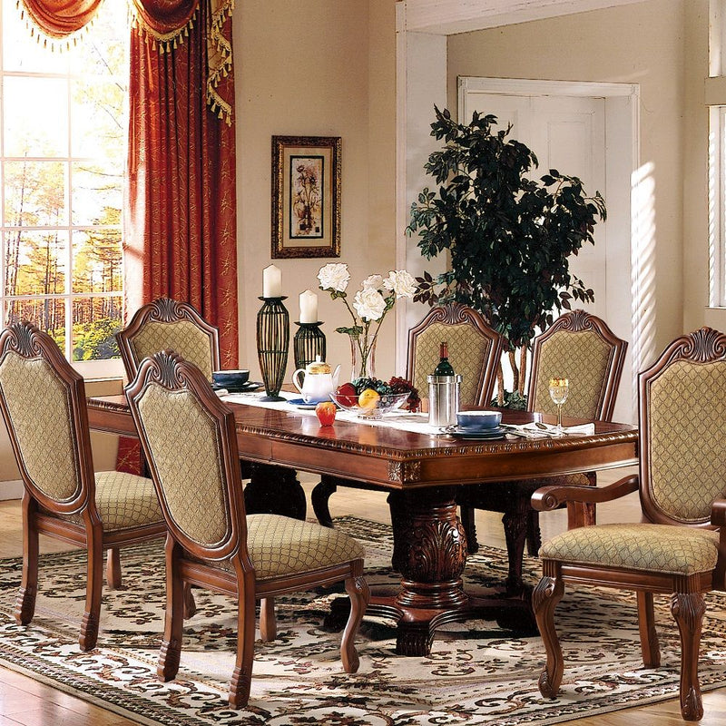 Chateau De Ville - Dining Table With Double Pedestal - Dark Brown - 46" - Grand Furniture GA