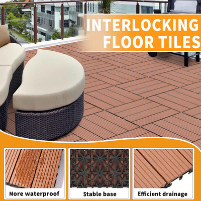 Plastic Interlocking Deck Tiles, Patio Flooring Outdoor Waterproof All Weather Use For Garden Poolside Front / Back Yard