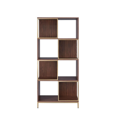 Diwan - Bookshelf - Walnut & Champagne - Grand Furniture GA