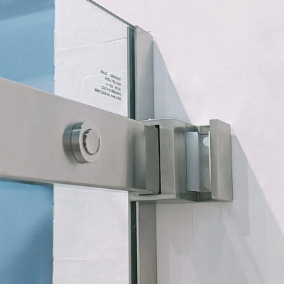 Semi-Frame Single Sliding Shower Door, 304 Stainless Steel, 5 / 16" (8Mm) Thick Sgcc Tempered Clear Glass