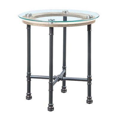 Brantley - End Table - Clear Glass & Sandy Gray Finish - Grand Furniture GA