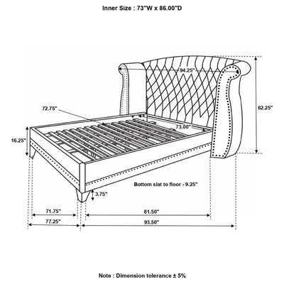 Barzini - Wingback Tufted Bed