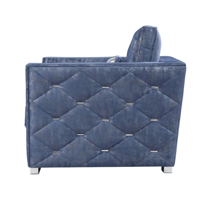 Emilia - Chair - 2-Tone Blue Fabric - Grand Furniture GA