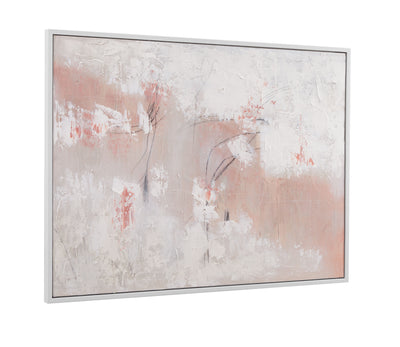 Spring Day - Framed Canvas - Pink / White