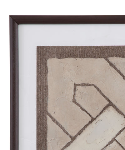 Knotted Tiles - II Framed Print - Brown