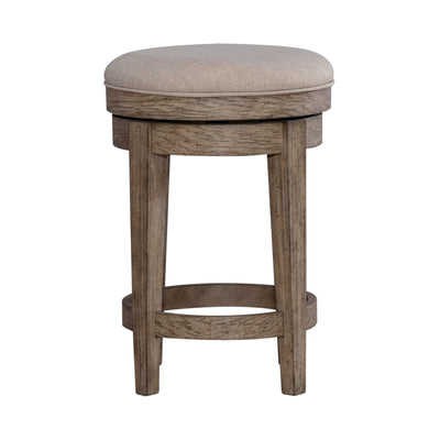 City Scape - Upholstered Swivel Console Stool - Burnished Beige