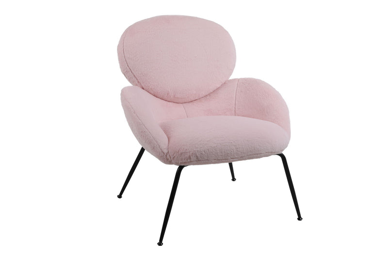 Modern Sherpa Chairs Accent Armchairs For Living Dining Room, Upholstered Chairs With Metal Legs, Comfy And Soft Chairs For Bedroom, Cute Vanity Chairs