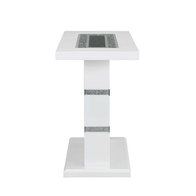 Elizaveta - Console Table - Faux Crystal Diamonds & White High Gloss Finish - Grand Furniture GA