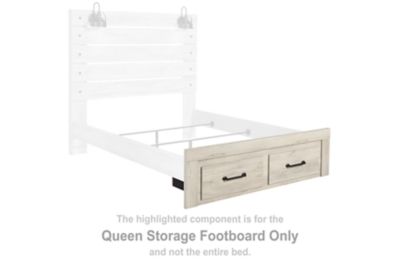 Cambeck - Whitewash - Queen Storage Footboard