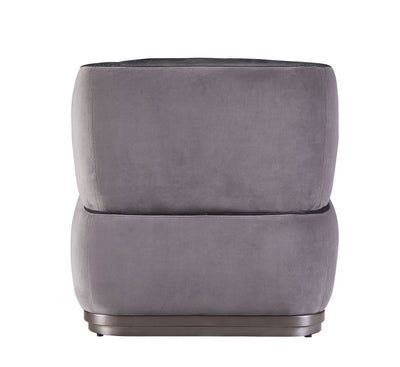 Decapree - Accent Chair - Antique Slate Top Grain Leather & Gray Velvet - Grand Furniture GA