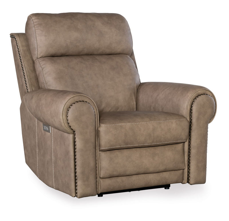 Duncan - Power Recliner With Power Headrest & Lumbar - Light Brown