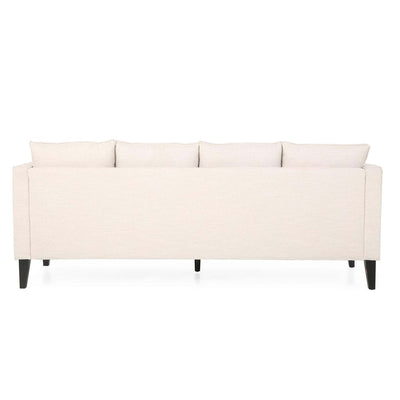 Comfy 3 Seat Sofa With Tufted Back And Arm, Modern For Living Room - Beige