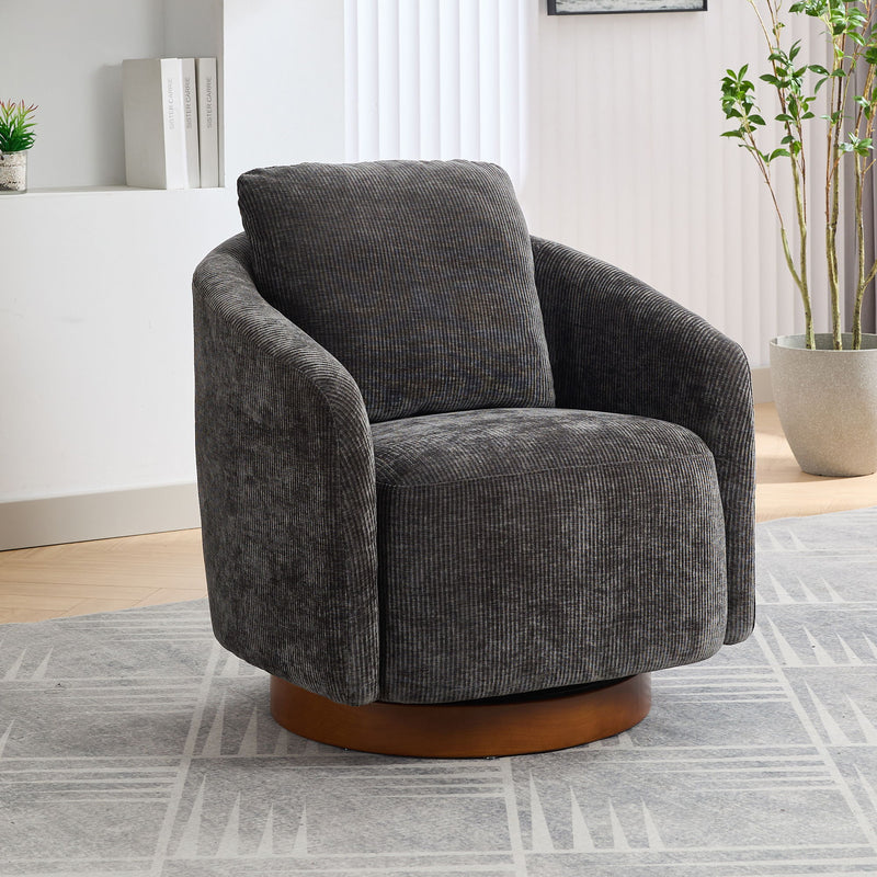 Swivel Accent Barrel Chair And Comfy Round Accent Single Sofa Chair, 360 Degree Club Chair, Lounge Armchair For Living Room Bedroom Nursery