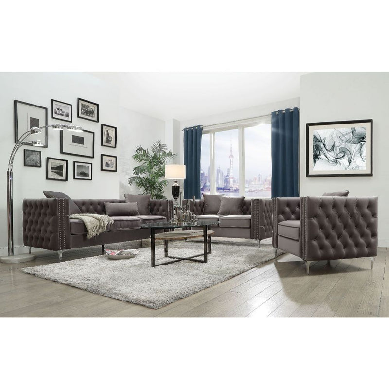 Gillian II - Sofa - Dark Gray Velvet - Grand Furniture GA